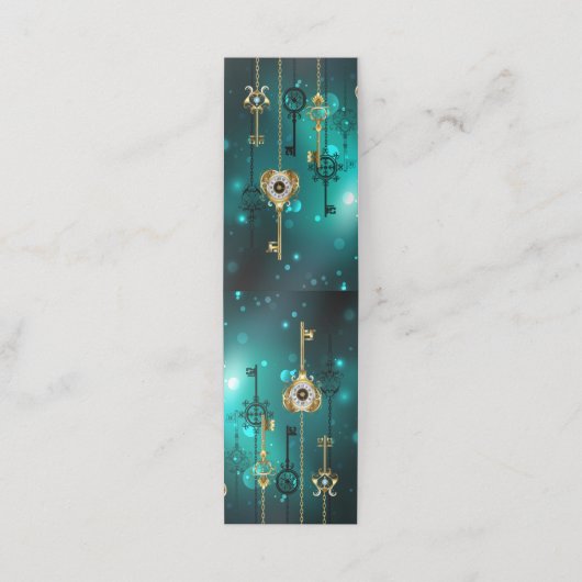 Antieke skeletsleutels op groene achtergrond klantenkaartje (Buitenkant ongevouwen)