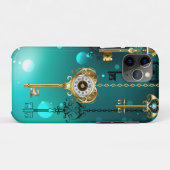 Antieke skelettoetsen op groene achtergrond Case-Mate iPhone case (Achterkant (horizontaal))