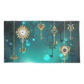 Antieke skelettoetsen op groene achtergrond kussensloop (Achterkant)