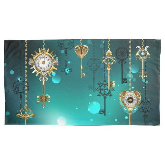 Antieke skelettoetsen op groene achtergrond kussensloop (Voorkant)