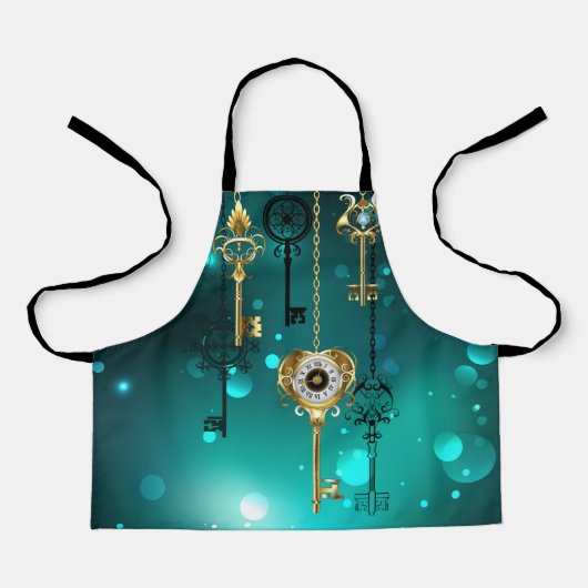 Antieke skelettoetsen op groene achtergrond schort (Voorkant)