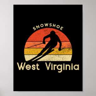 Antieke Ski Sneeuwschoen West Virginia Berg Poster