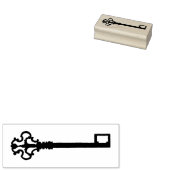 Antieke sleutel houten rubberen stempel (Gestempeld)