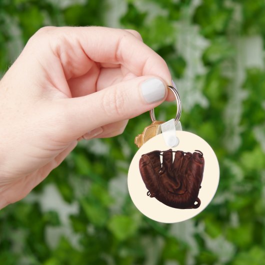 Antieke sport, antieke leren honkbalhandschoen sleutelhanger (Hand)