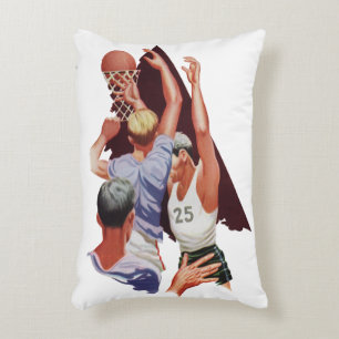 Antieke sport, basketbalspelers in een wedstrijd accent kussen