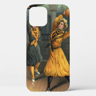Antieke sport, vrouwenbasketbalteam in wedstrijd iPhone 12 hoesje