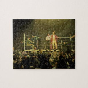 Antieke sportboksen, boksers die gaan vechten legpuzzel