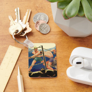 Antieke sportboksen, boksers tijdens een wedstrijd sleutelhanger