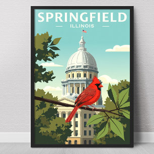 Antieke Springfield Illinois Poster