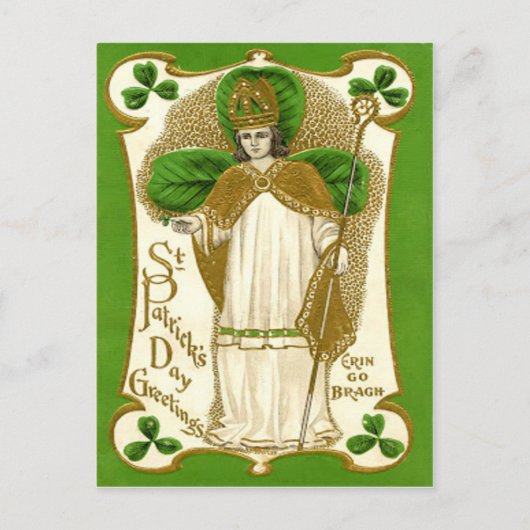 Antieke St. Patrick St. Patrick's Dag Kaart (Voorkant)