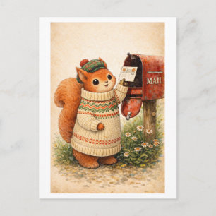 Antieke stijl eekhoorn postkaart verzenden
