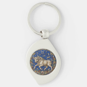 Antieke stijl mozaïek Zodiac Stier Sleutelhanger