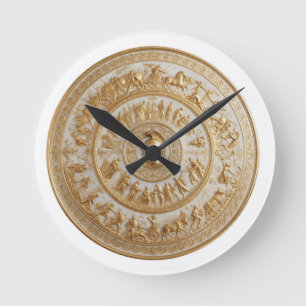Antieke stijl porseleinen Achilles schild Ronde Klok