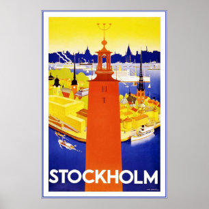 Antieke Stockholm Reisposter Poster
