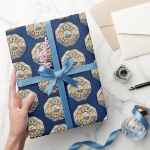 Antieke stoomschip met reddingsring verjaardag cadeaupapier
