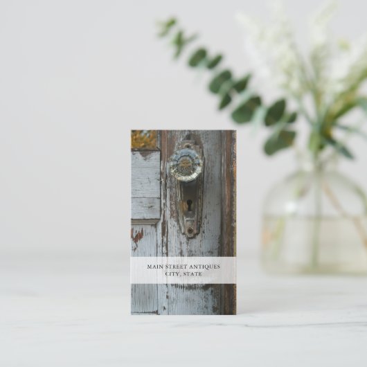 Antieke Store Skeleton Key Visitekaartje (Staand voorkant)