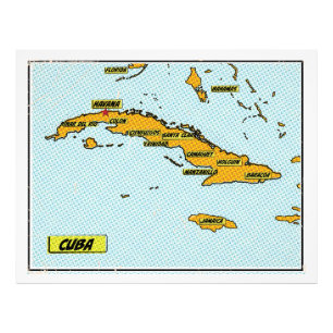 Antieke stripboekkaart van Cuba Foto Afdruk