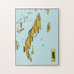 Antieke stripboekkaart van Cuba Legpuzzel