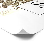 Antieke Struisvogel Illustratie Struthio camelus Poster (Hoek)