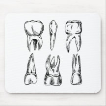 Antieke Tand Anatomie Tandheelkundige Muismat, Tan