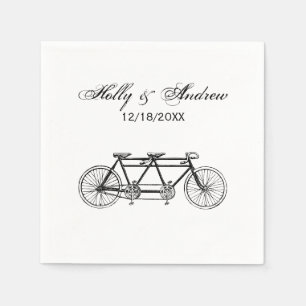 Antieke tandemfiets servet