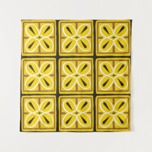 Antieke tegels, illustratiepatroon wandkleed