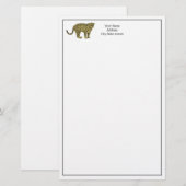Antieke tekening van een gevlekte luipaard cheeta  briefpapier (Voorkant / Achterkant)
