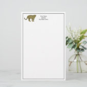 Antieke tekening van een gevlekte luipaard cheeta  briefpapier (Staand voorkant)