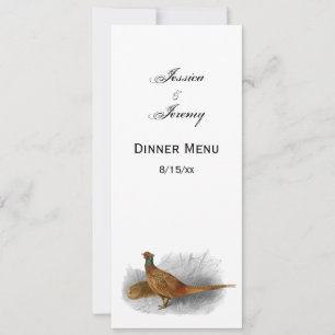 Antieke tekening van fazant jachtvogel kleur #3 kaart