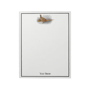 Antieke tekening van fazant jachtvogel kleur #3 notitieblok