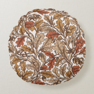 Antieke Terracotta Eiken Acaciën Rond Kussen