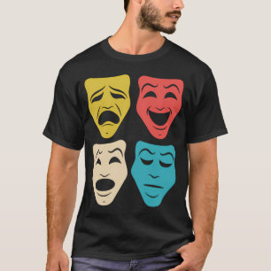 Antieke theater maskers - Grappig Broadway-drama c T-shirt