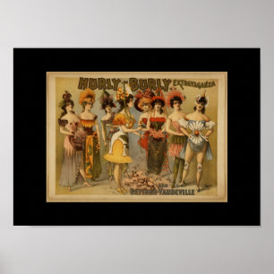 Antieke Theaterposters Drukte Vaudevillie Poster