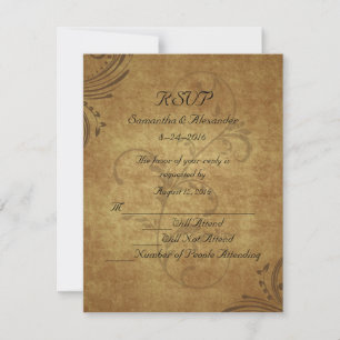 Antieke Theekop Oud Swirl Huwelijks RSVP Kaartje