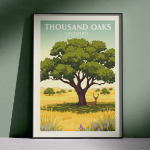 Antieke Thousand Oaks Californië Poster
