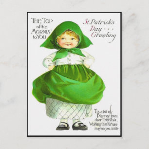 Antieke Top O' The Morning St. Patrick's Dag Kaart
