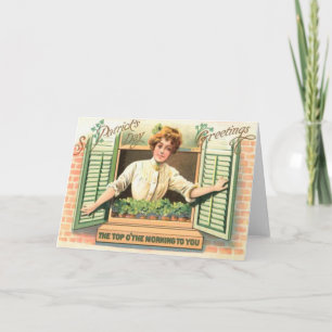 Antieke Top O' The Morning St. Patrick's Dag Kaart