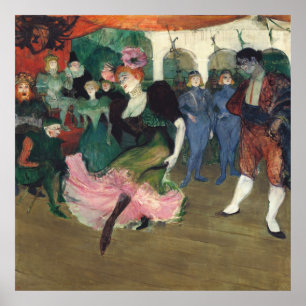 Antieke Toulouse-Lautrec Franse Can-Can Kunst Poster