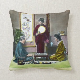 Antieke traditionele Japanse Mahjong 麻雀 Kussen