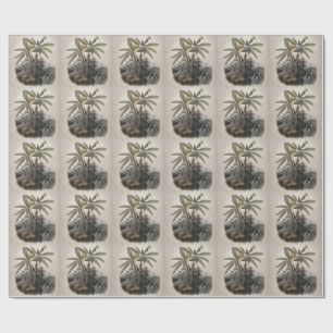 Antieke Tropische Bananenboomgaard Vintage Bota Cadeaupapier