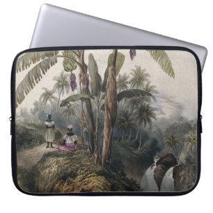 Antieke Tropische Bananenboomgaard   Vintage Bota Laptop Sleeve
