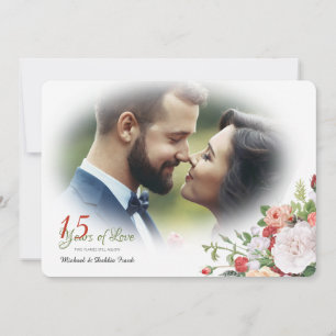 Antieke Tuin Bloemen Foto Jubileum Kaart