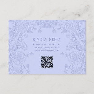 Antieke Tuin Bloemige Trouw RSVP QR Code Informatiekaartje