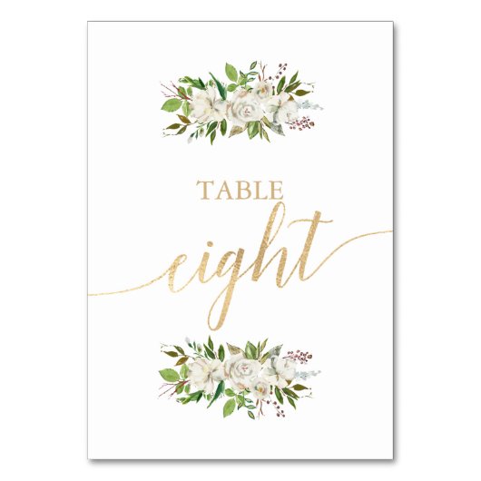 Antieke Tuin | Bloemkaart voor TROUWTAFEL in GOUD Kaart (Achterkant)