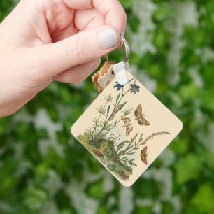 Antieke Tuin Insecten, Vlinders, Rups Sleutelhanger