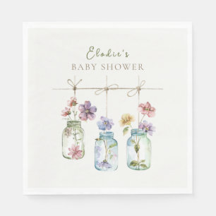 Antieke Tuin Wilde Bloem Glazen Baby Shower Servet