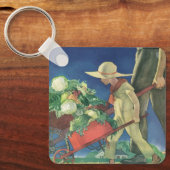 Antieke Tuinier Kinderen; Oorlogstuin Sleutelhanger (Voorkant)