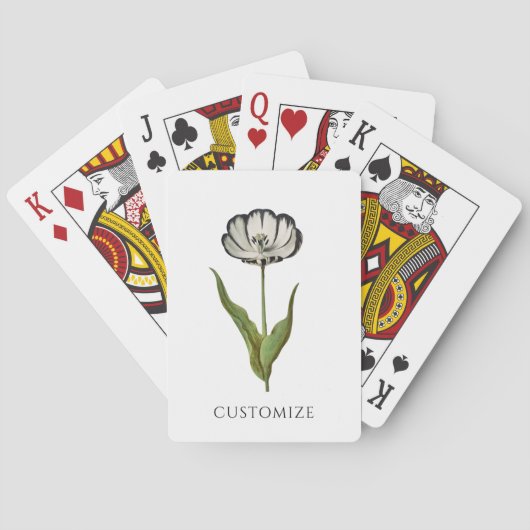 Antieke Tulp Botanisch Pokerkaarten (Achterkant)