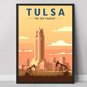 Antieke Tulsa Oklahoma Poster