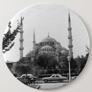 Antieke Turkije Istanbul De Blauwe Moskee 1970 Ronde Button 6,0 Cm